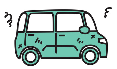 ボロボロの車_カラー