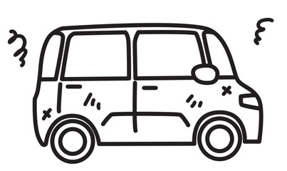 ボロボロの車_線画