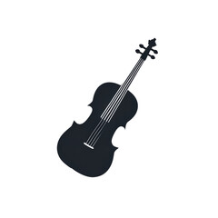 Fototapeta premium Elegant Black Violin Design Isolated on a Transparent Background