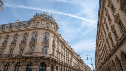 Obraz premium Stunning ancient structure showcasing classic design in the urban core. Space available for writing. Vertical format. Clear sky, warm season, tourism, creativity, metropolis, edifice, structural