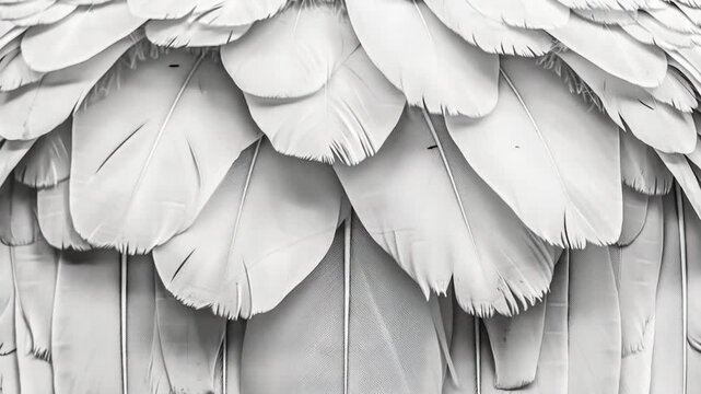 Close-up view of a bird's feathers, showcasing their texture and pattern