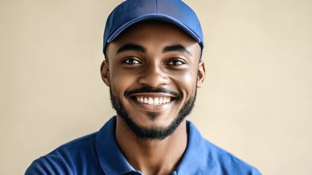 A person wearing a blue shirt and matching hat, likely for casual or everyday use