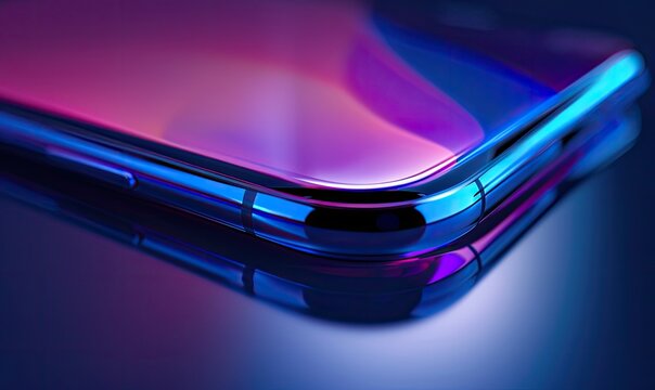 Stacked smartphones reflecting light; modern tech background for product advertisement