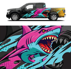 Fierce Shark Car Decal Vector – Aggressive Marine Predator Design