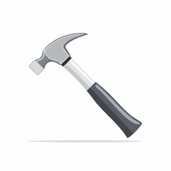 Gray and black claw hammer illustration for construction work, carpentry, home repairs and renovations