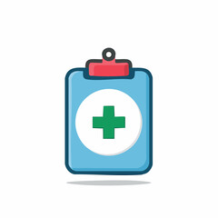 Obraz premium Healthcare medical clipboard with green cross icon for patient records