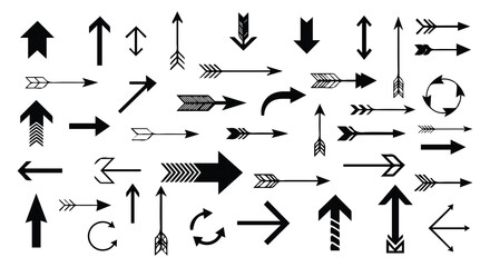 Diverse Black Arrow Collection for Web and Graphic Design