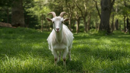 Obraz premium A goat inside the small animal enclosure