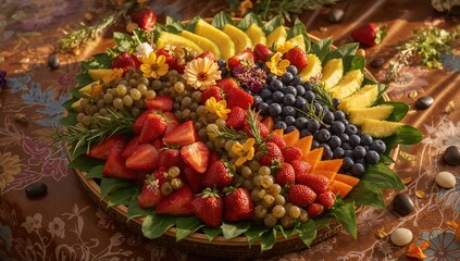 Assorted fresh fruits and fruit platter for event service