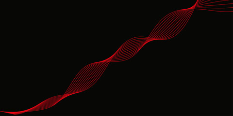 abstract vector red wave lines on white background. Abstract Red Wave Lines Background Design. Abstract Red Wave Patterns. Red Abstract Wave Lines Flowing Pattern on Black Background bright curve.