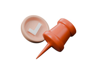 3D Map pin icon isolated on transparent background. Containing location, map marker, address, position, tracking, geolocation, place and more. Navigation icon. Location symbol. 3d render illustration