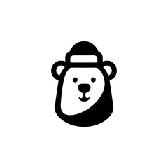 Cheerful Bear Mascot Wearing a Winter Hat Illustration