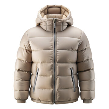 Winter Jacket Mockup Front and Back View &ndash; Blank Puffer Coat Template for Branding or Logo Design