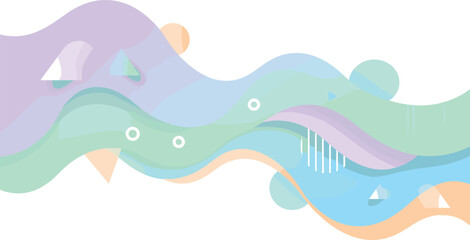Abstract pastel wave background with geometric shapes, colorful fluid design, modern vector illustration for posters, web, branding, digital art, and creative projects