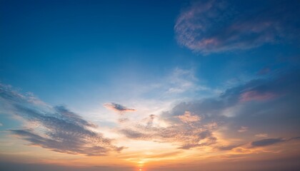 Fototapeta premium Sunset Sky For Background Or Sunrise Sky And Cloud At Morning