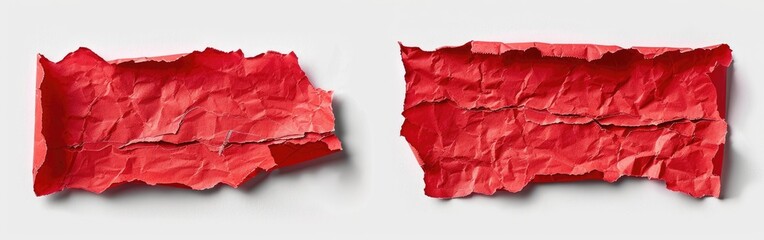 Torn red paper scrap on white background for ideas, marketing, announcements