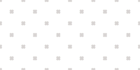 Fototapeta premium Vector minimalist geometric floral seamless pattern. Subtle grey and white abstract texture with small scattered cross shapes, polka dots. Stylish minimal background. Repeat design for decor, wrapping