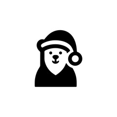 Festive Holiday Bear in Santa Hat Vector Illustration
