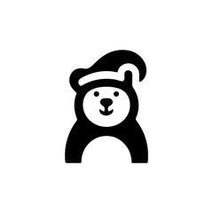 Bold Festive Bear in Santa Hat A Charming Vector