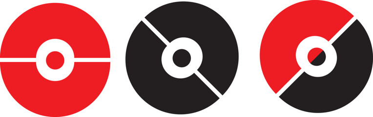 pokeball icon flat vector. Pokeball icon on a transparent background  © MDneamul