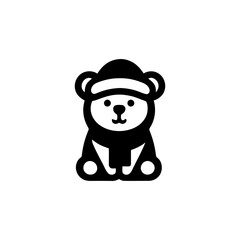 Festive Teddy Bear Clipart Vector in Minimalist Style
