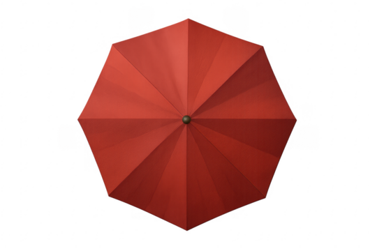 Red umbrella providing rain protection, top view - Powered by Adobe
