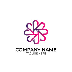 Modern Abstract Circular Logo with Gradient Interconnected Loops