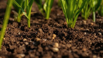 Detailed shot of earthy brown ground in a backyard