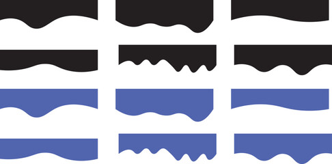 Border shape wave design, dividers shapes. Creative dividers, frames, and design elements for banners, backgrounds, posters. Abstract curve top headline.  frame template curve collection

