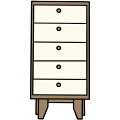 Cartoon Isolated Cabinet