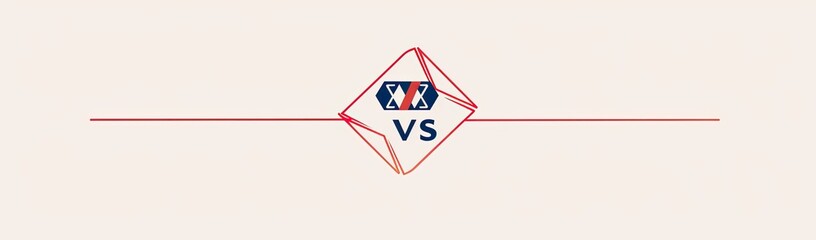 Versus display. Competition presentation. Light surface.  Comparison graphic