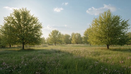 Fototapeta premium Blooming meadow plants