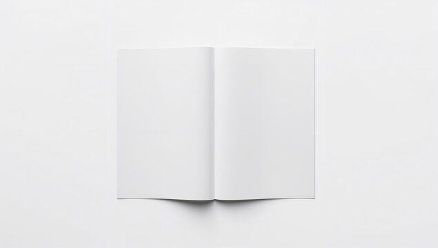 Blank white newspaper spread mockup, front page displayed on a plain white backdrop.
