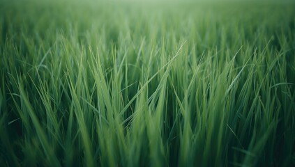 Obraz premium Selective focus on green grassy background with perspective view