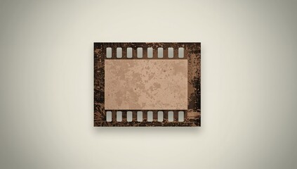Vintage black film strip with empty frames on a white background, isolated texture pattern