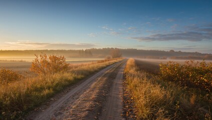 Fototapeta premium A rugged trail through the meadow