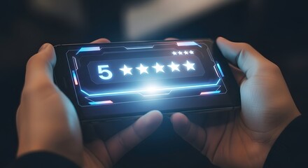 Mobile App Review UI – 4 Star Rating Interface on Smartphone Screen