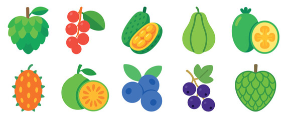 Fototapeta premium Colorful variety of exotic fruits with vibrant tropical selection