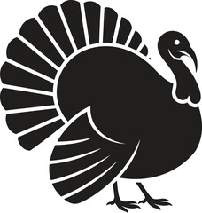 Turkey Silhouette Vector Illustration – Thanksgiving Bird Symbol for Autumn, Holiday, and Farm 