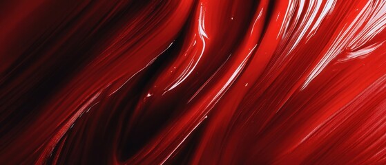 Dynamic red paint texture abstract background with flowing brushstrokes