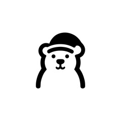 Charming Bear Cub with Santa Hat Vector Illustration