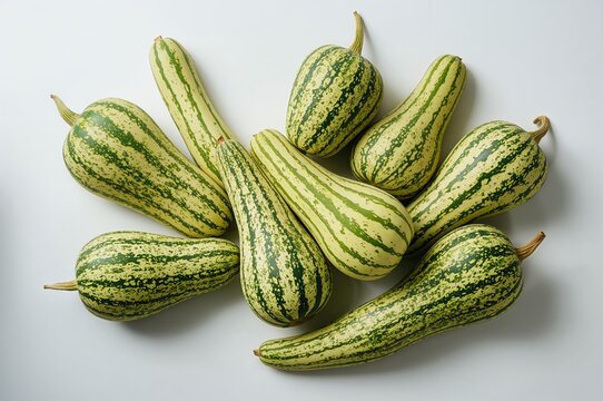 Collection of green-striped pointed squash