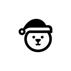 Festive Bear Cub with Santa Hat A Charming