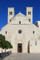 Fototapeta premium Molfetta town in Apulia, Italy. Cathedral of Saint Conrad of Bavaria. Apulian Romanesque style.