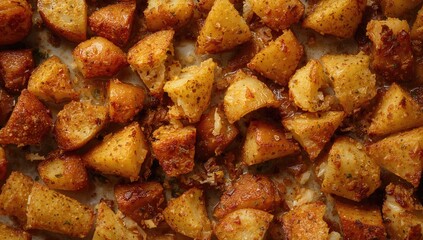 Baked mashed potatoes with spices cooked in their skins