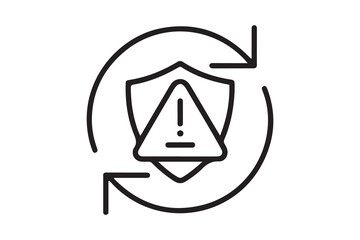 crisis management icon. Thin linear style design. one line Icon drawing with white background