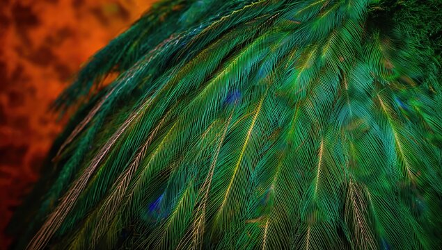Colorful feathers of a rooster from India