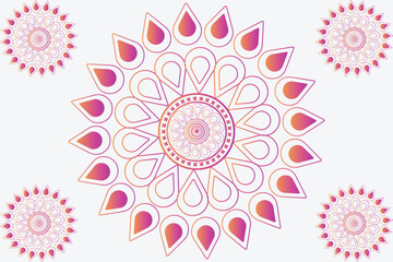 Colorful Gradient Mandala Pattern Design Background
