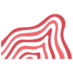 Abstract red and pink wavy element
