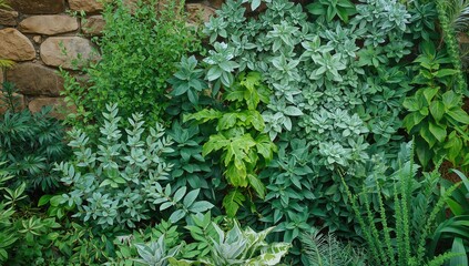 A collection of similar leaves arranged for garden decoration.